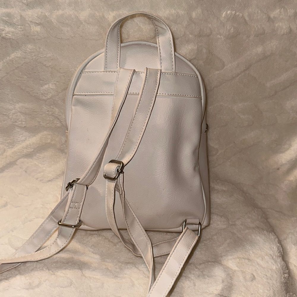 OMG White Rainbow Sequined Faux Leather Kitty Mini Backpack - Picture 2 of 15